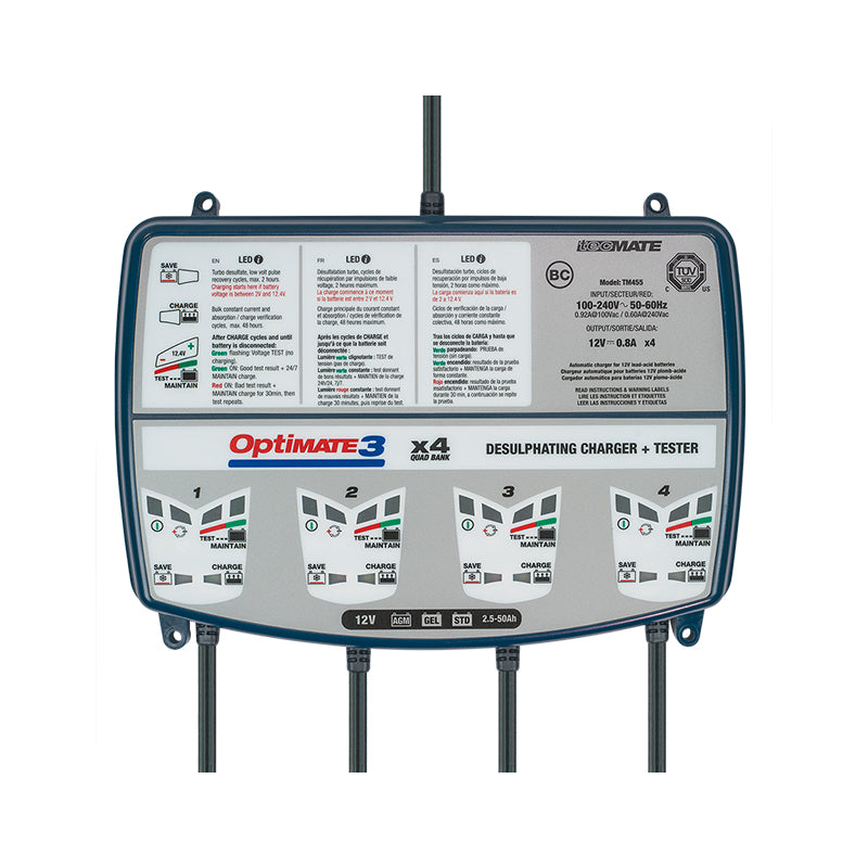 OptiMate Cargador y Mantenedor De Batería 3 X 4 BANK
